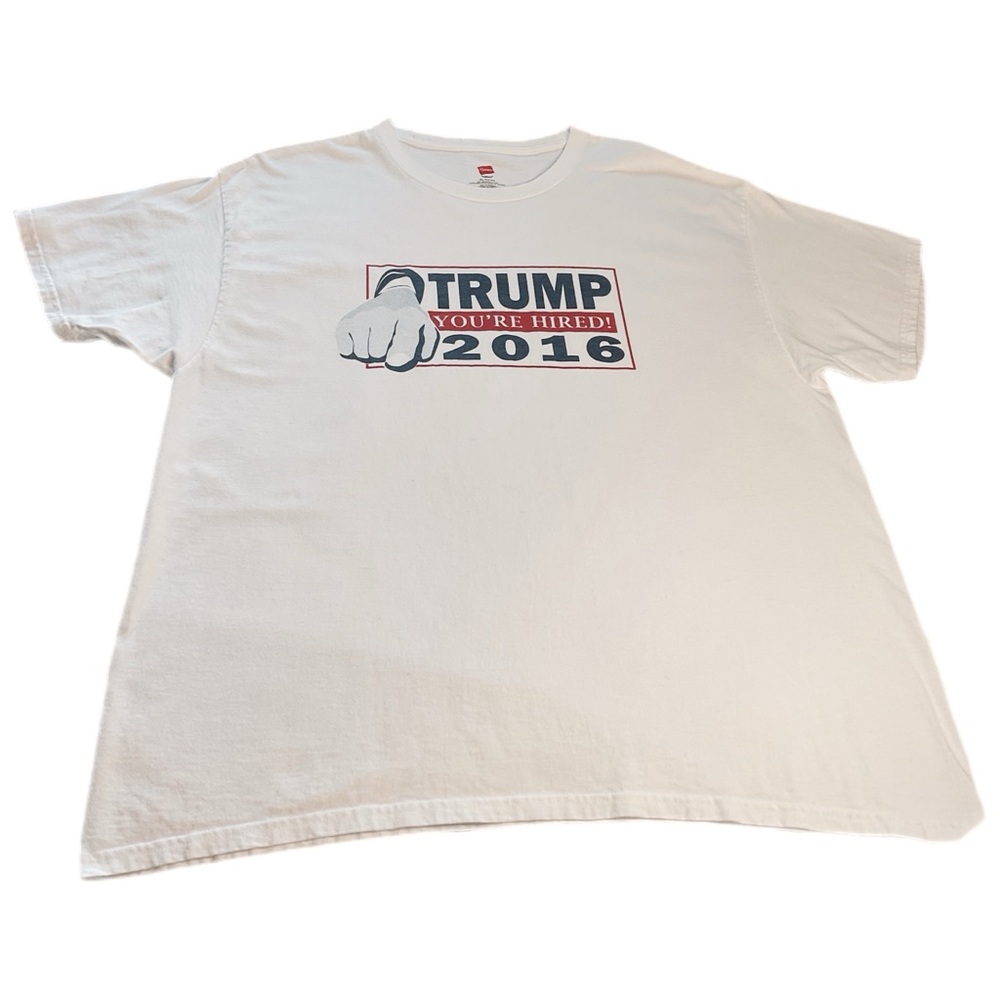 Trump Hanes L Tagless White Tee “You’re Hired” Oct 2015 Collectors